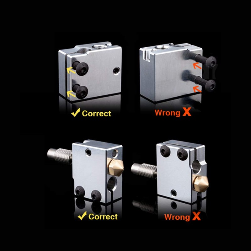 Bloque calefactor de aluminio mejorado para Volcano Hotend PT100 Sensor