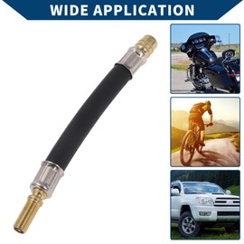Hihaha Tire Inflator Extension Tube Air Pump Extend Hose Adapter Tire Valve for Car Motorcycle Bicycle Durable Rubber 6.30inch M8x0.8 7mm ID Black