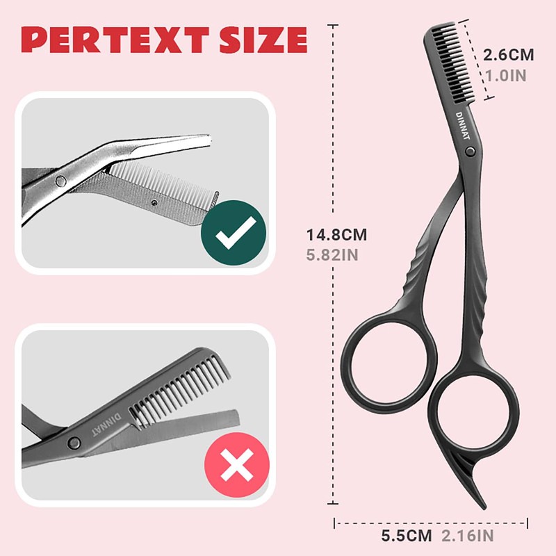 Eyebrow Trimming Scissors with Combs, Eyebrow Cutter Hair Removal Eyebrow