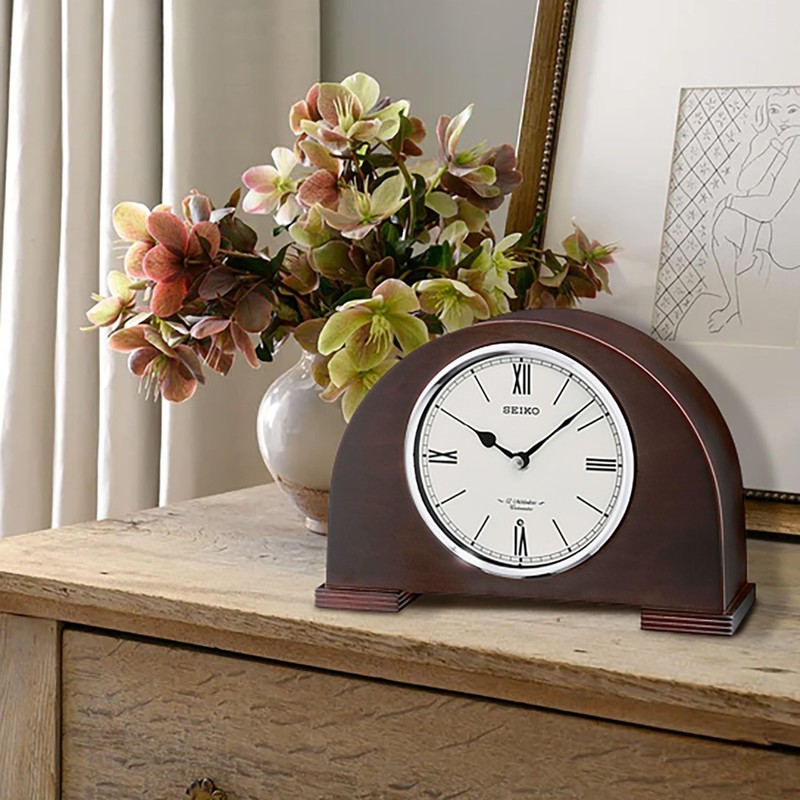Seiko QXW239BLH Alder Wood 12 Melodies Musical Mantel Clock, 7
