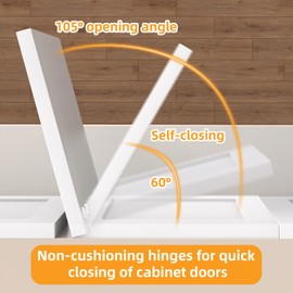 Chibery Non-Slow Close Regular Hinges, 1-3/8" Overlay Standard Concealed Cabinet Hinges for Face Frame Door, 2D Self Closing Hidden, 105° Opening, Easy-on Dowels ＆ Self-Tapping Wooden Screws, 4 Pack