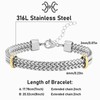 CARITATE Cuban Chain Bracelet for Men - Stainless Steel Double