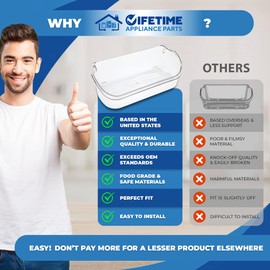 UPGRADED Lifetime Appliance 2 x 240356402 Door Bin Compatible with Frigidaire, Kenmore, Electrolux Refrigerator Replacement Shelves | Frigidaire Door Shelf Replacement | Frigidaire Replacement Parts