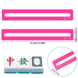 4pcs Mahjong Line Finder, Good Luck Mahjong Card Line Guide Rules Reader Helper Mah Jongg Accessories Gifts for Players (Rose Red)