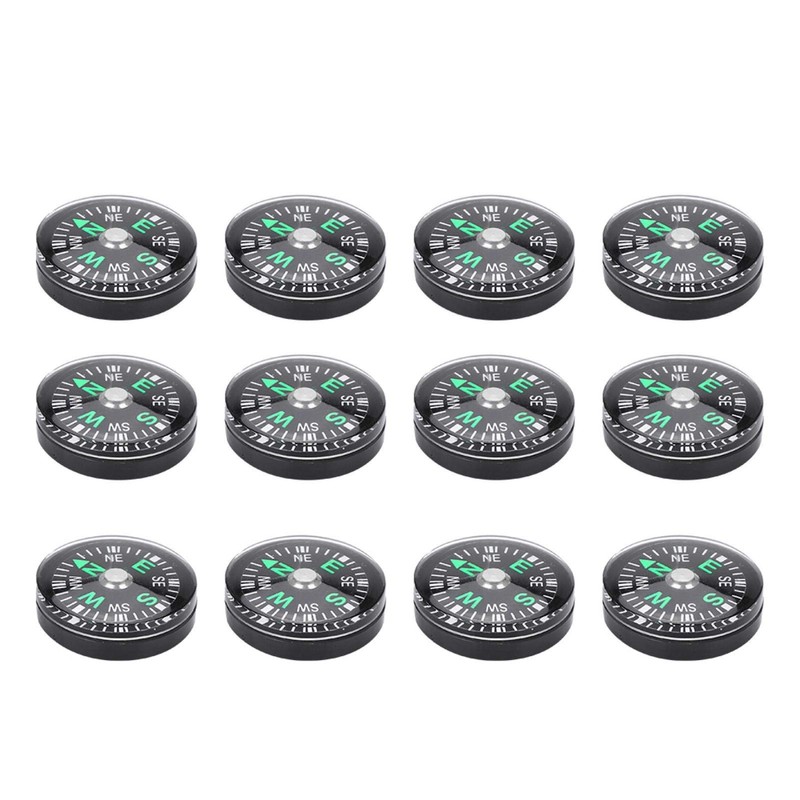 12pcs Button Compass, 20mm Pocket Compass Mini Compass Oil Filled