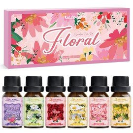 SALKING Floral Essential Oils Set, Premium Pure and Natural Essential Oils, Fragrance Oil Scented Oils for Oil Diffusers 6 x 10 ML - Lavender, Rose, Cherry Blossom, Ylang Ylang, Gardenia, Chamomile