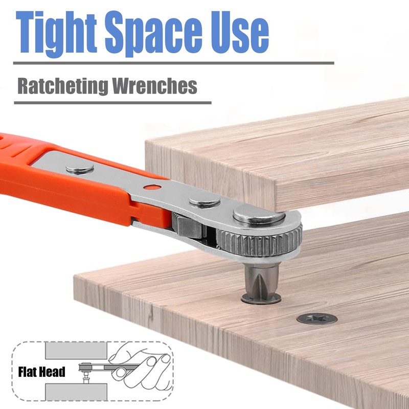 Mesee Mini Ratchet Wrench with 10 Types Screwdriver Bits Set,