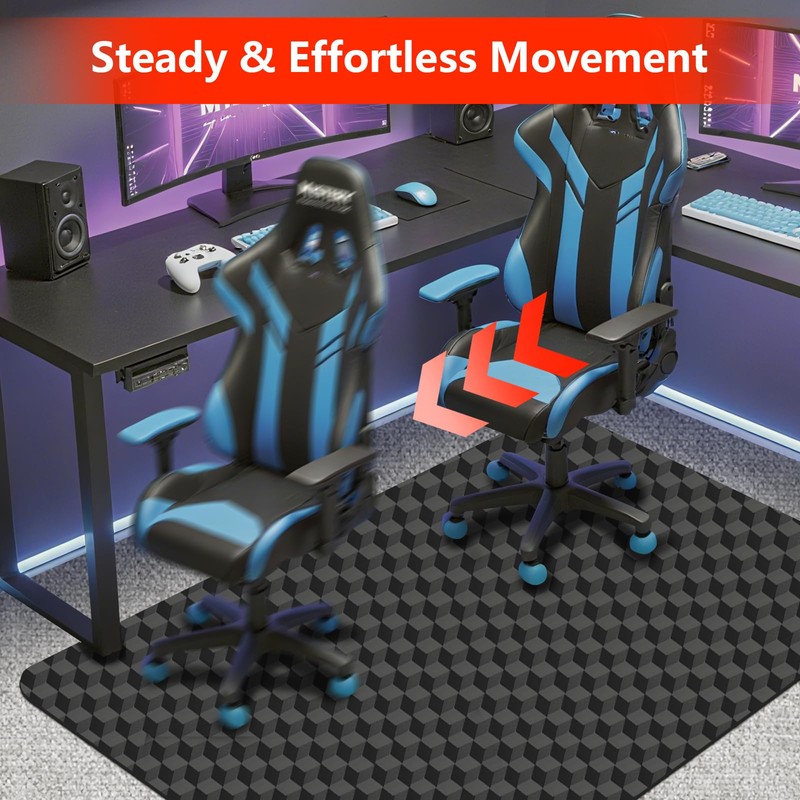 AiBOB Office Chair Mat for Carpet, 48"x36"Gaming Computer Desk Mat