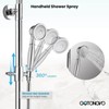 gotonovo Polished Chrome Exposed Pipe Bathroom Shower System Wall Mount