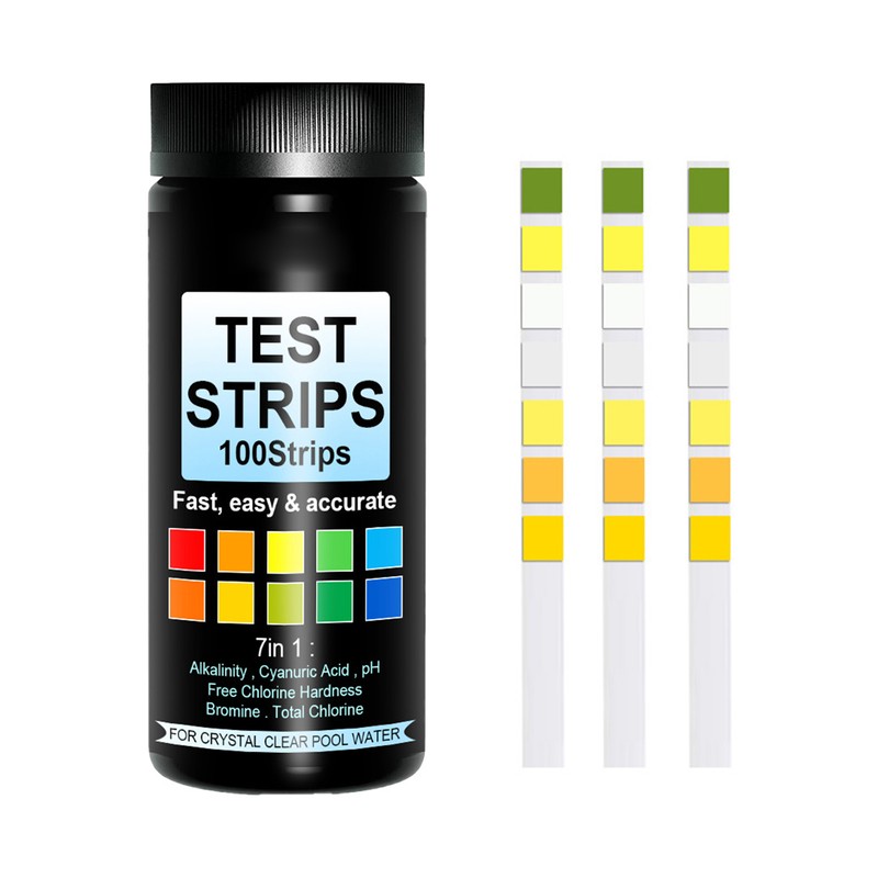 100pcs PH Test Strip 7 in 1 Pool Water Test