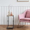 NATFAIRY C Shaped End Table with Rolling Wheels, Height Adjustable