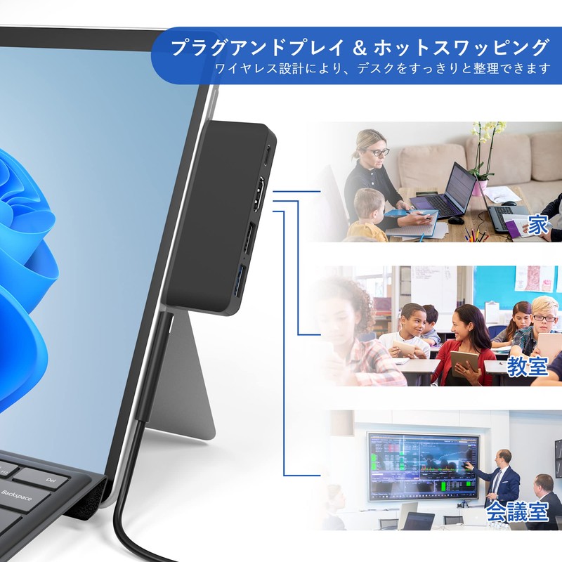 Surface Pro 8 USB Hub 4K HDMI Port + USB-C