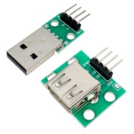 PENGLIN 5 x USB 2.0 Male and 5 x Female to DIP Adapter 2.54 mm Pitch USB 2.0 Type A Male and Female to DIP Converter Breakout Board with 4 Pins