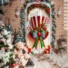BlissYard Christmas Door Cover Christmas Candy Cane Hanging Banner Whimsical