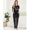 SPKPKEY Women‘s Cotton Pajamas Set Short Sleeve Cute Printed Tops