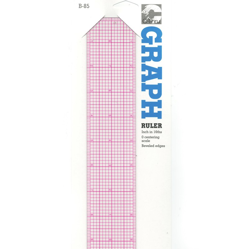 C-Thru B-85-2" x 18" Standard Plastic Beveled Graph Ruler
