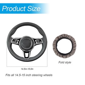 Mandark Elastic Stretch Car Steering Wheel Cover, Anti-Slip Odorless Vehicle Protector, Breathable Easy Carry Automotive Interior Protection Wrap Accessories, Universal Fit (Beige)