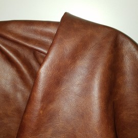NAT Leathers™ Brown Tan Cognac 22 to 24 Square Feet (22-24 Sq.ft (32"x55")) Weekender Two Tone Soft Upholstery Chap Italian Cowhide Genuine Leather Hide Large Cow Skin