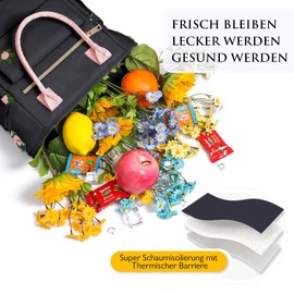 Hihealer Deluxe Women's Lunch Bag with Rare Floral Pattern - Large Leak-proof Insulated Cooler Bag with Multiple Pockets and Removable Strap for Work/Picnic Gifts for Women