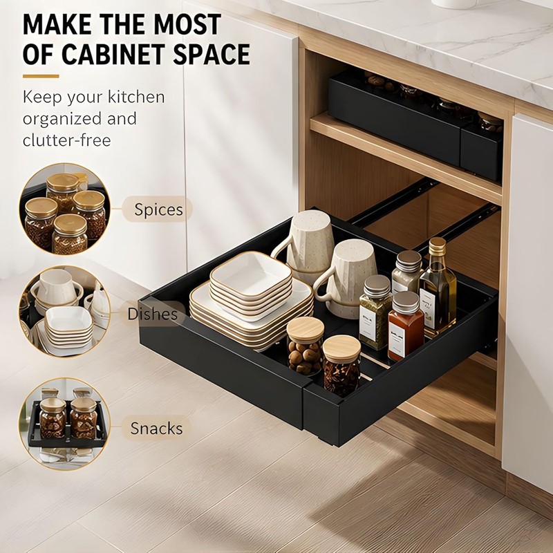 Organizador extraíble para gabinete, gris