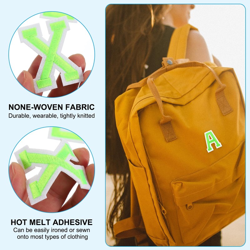 PATIKIL Iron on Letter Patches, 52Pcs Embroidered Letters A-Z Sew