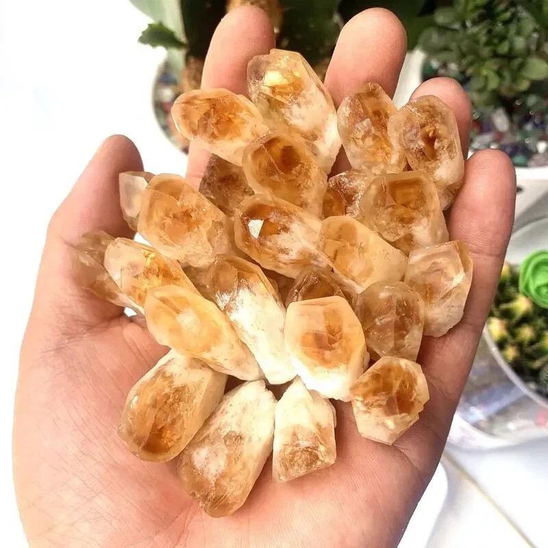 3Pcs Natural Raw Rough Brazilian Citrine Stone Rocks Crystal Mineral