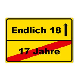 Strobo Endlich 18 Jahre Sign, Birthday Present, 20 x 30 cm, Made From Sturdy PVC Hard Foam Board, 3 Mm, With UV Protection