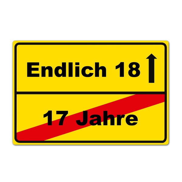 Strobo Endlich 18 Jahre Sign, Birthday Present, 20 x 30