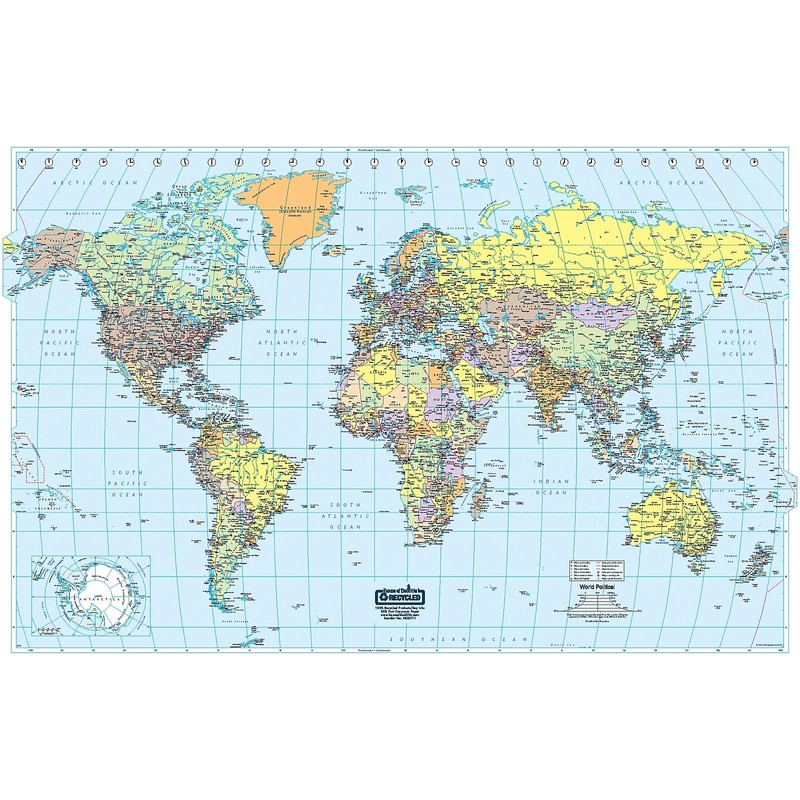 MAP,WORLD,LAMINATED
