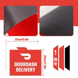 Dakchor Car Magnets - Delivery Driver DoorDash Magnet Sign Reusable Removable Waterproof Magnetic 4 Pcs (2 Red + 2 White) 20x25cm (7.8x9.8inch)