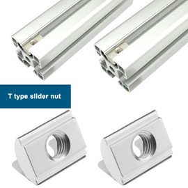 VGOL 50PCS T-Slot Nut with Spring Sheet for European Standard 45 Series Aluminum Profiles M8 Internal Thread 10mm Groove Depth Carbon Steel