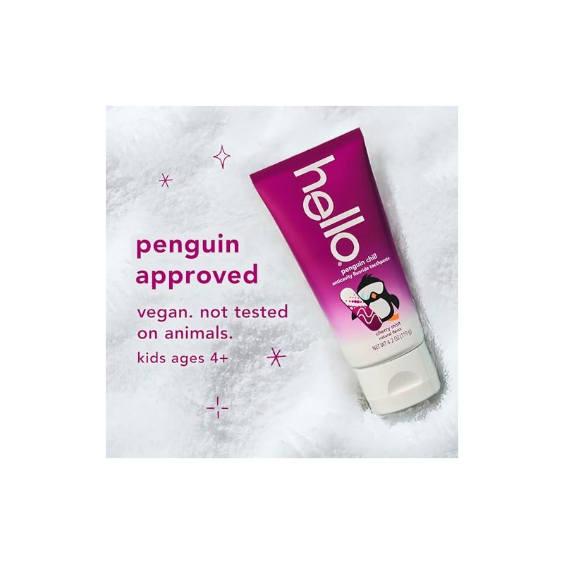 Hello Penguin Chill Kids Toothpaste with Fluoride, Kids Mint Toothpaste