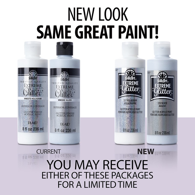 FolkArt glitter paint, 8 oz, Hologram 8 Fl Oz