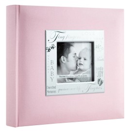 MCS Baby Pink Photo Album for 200 Photos 8.5x8.5 Memory Book with Writing Space