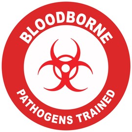 Bloodborne Pathogens Trained 2 Hard Hat Labels Helmet Vinyl Stickers Decals Reflective