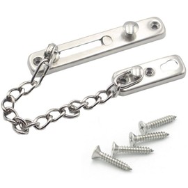 VIVIIHOO Door Security Chain Made of Stainless Steel, Lockable Door Protection, Chain Lock for Home Door and Window with Screws, Scratch Protection & Theft Protection, Suitable for Interior Doors and