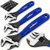 HORUSDY 3-Piece Adjustable Wrench Set (6/8/10 in), Wide Jaw Black