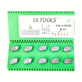 DLTOOLS Industrial GTN-4(SP400) PVD Coated(Black&Grey) CNC Grooving Carbide Inserts Cutting Tools for Steel,10pcs