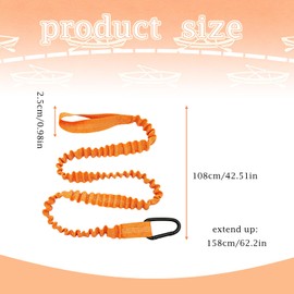Rndqw 1Pcs Kayak Paddle Leash, Lightweight Wear-Resistant Paddle Board Leash, Waterproof and Sun Resistant Kayaking Accessories, Suitable for Water Sports Kayaking and Canoeing (Orange)