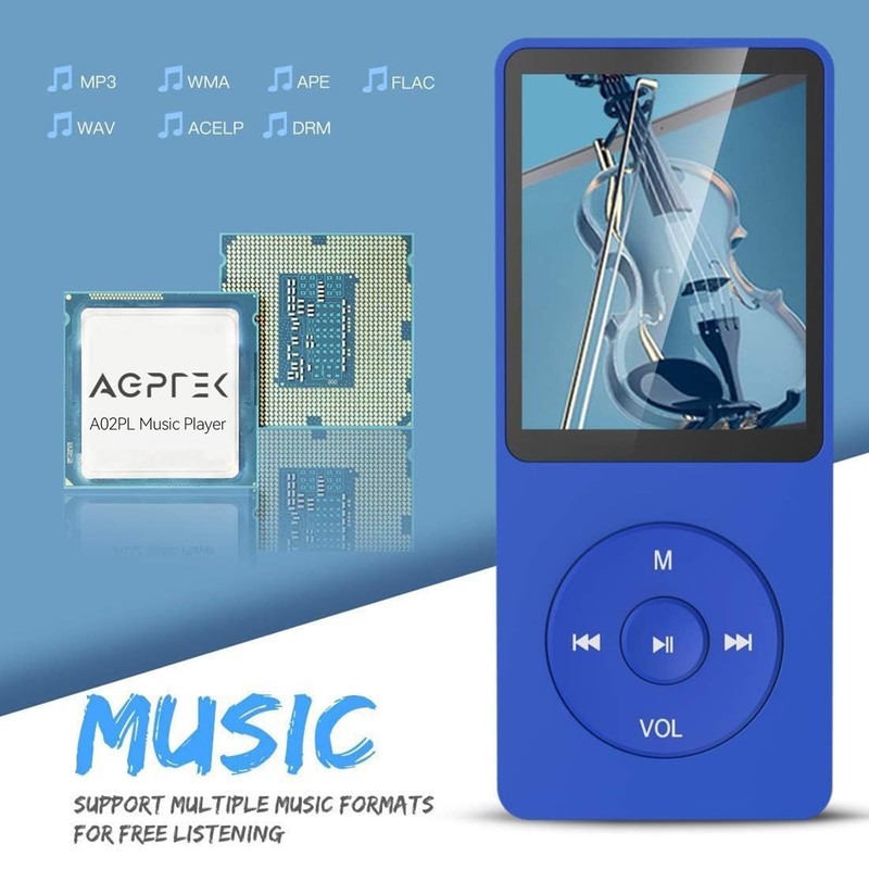 AGPTEK A02 64GB MP3 Player, 70 Hours Playback Lossless Sound