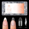 Modelones Medium Almond Nail Tips, 360pcs Pre-etched Clear Fake Nails