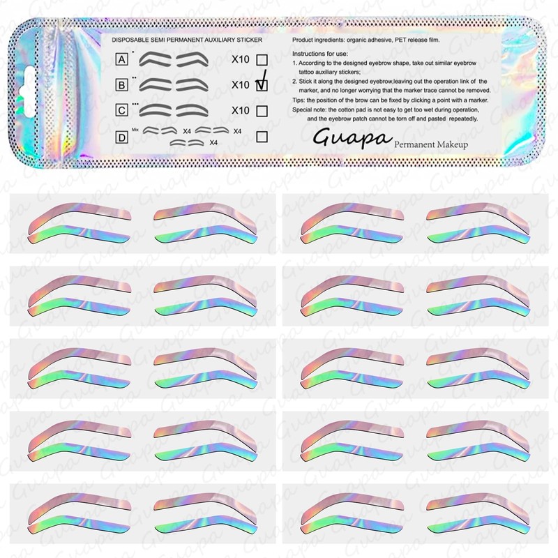 Airbrush Brows Shaping Guides Stickers, Rainbrow Eyebrow Tint Tape Stencils