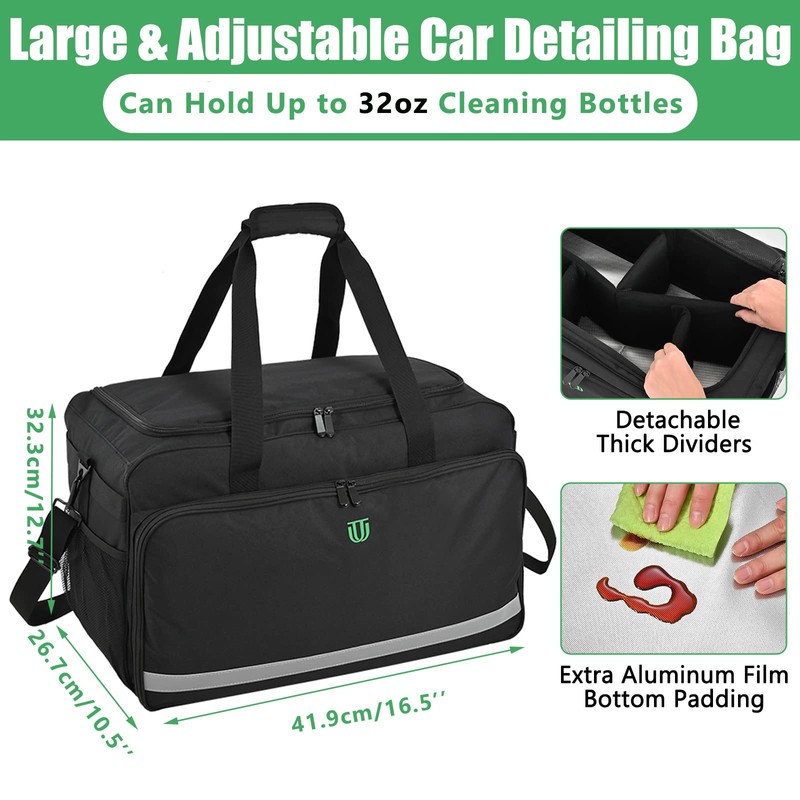 Jaffzora Large Car Detailing Bag, Cleaning Caddy for Auto Detailing