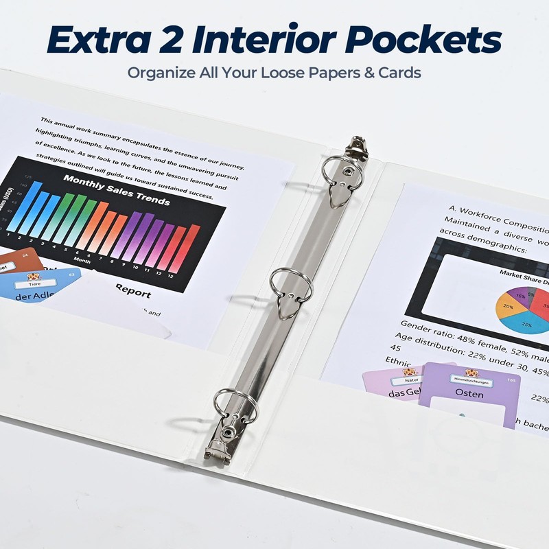 1 Inch 3 Ring Binders 12 Pack, Clear View Binder
