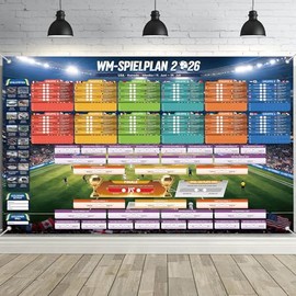 AhfuLife World Cup Game Plan 2026 Poster for Decorative Football World Cup 2026 - Large Football Planner 100 x 70 cm - Contains 42 Teams Groups Knockout and Finals All Results of the Games (Style 3)