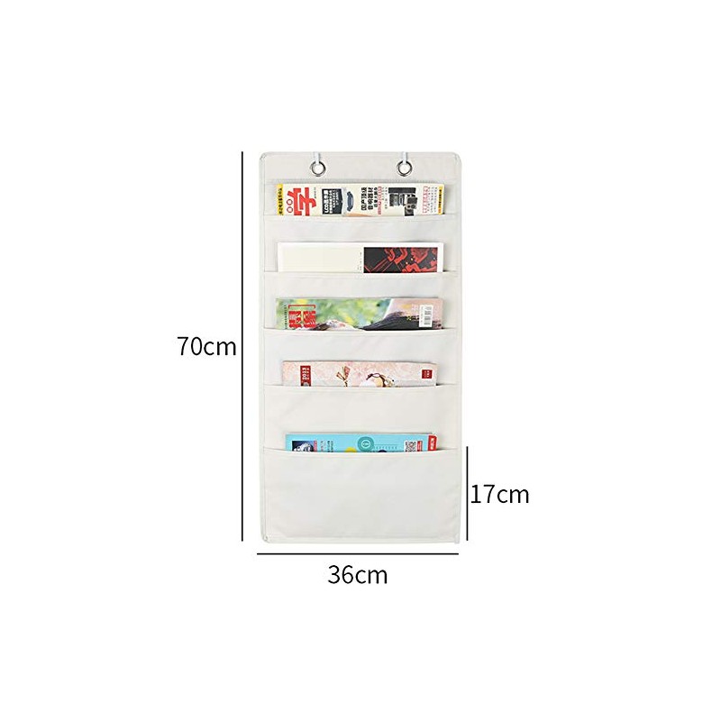 La dream Document Storage Wall-Mounted Pocket 5 Pockets A4 Fabric