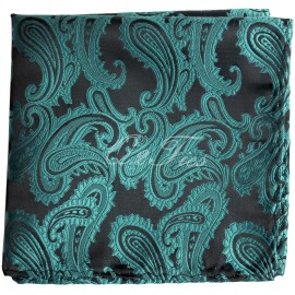 RP7 New Men Paisley Handkerchief Pocket Square Hanky Mermaid Teal Green Wedding Prom