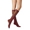 KUNERT Women's Diagonal Crochet Fashion Knee Socks, Wine 1543