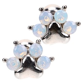 Healeved Cute Cat Paw Earrings for Silver Ear Decoration with Zirconia Durable Hypoallergenic for Summer Birthdays Animal Lovers Aesthetic Jewelry for All Occasions