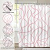 Avezano Grey Striped Shower Curtain Modern Abstract Wavy Grey Bathroom